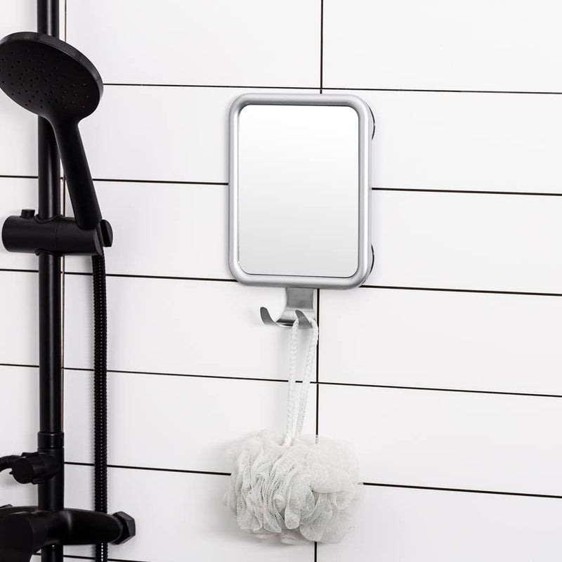 Lunmore Shower Mirror Fogless for Shaving  Rectangle with 4 Suction Cups Fogless Shower Mirror with Razor Holder Drop-Proof & Rust-Resistant - Image 2